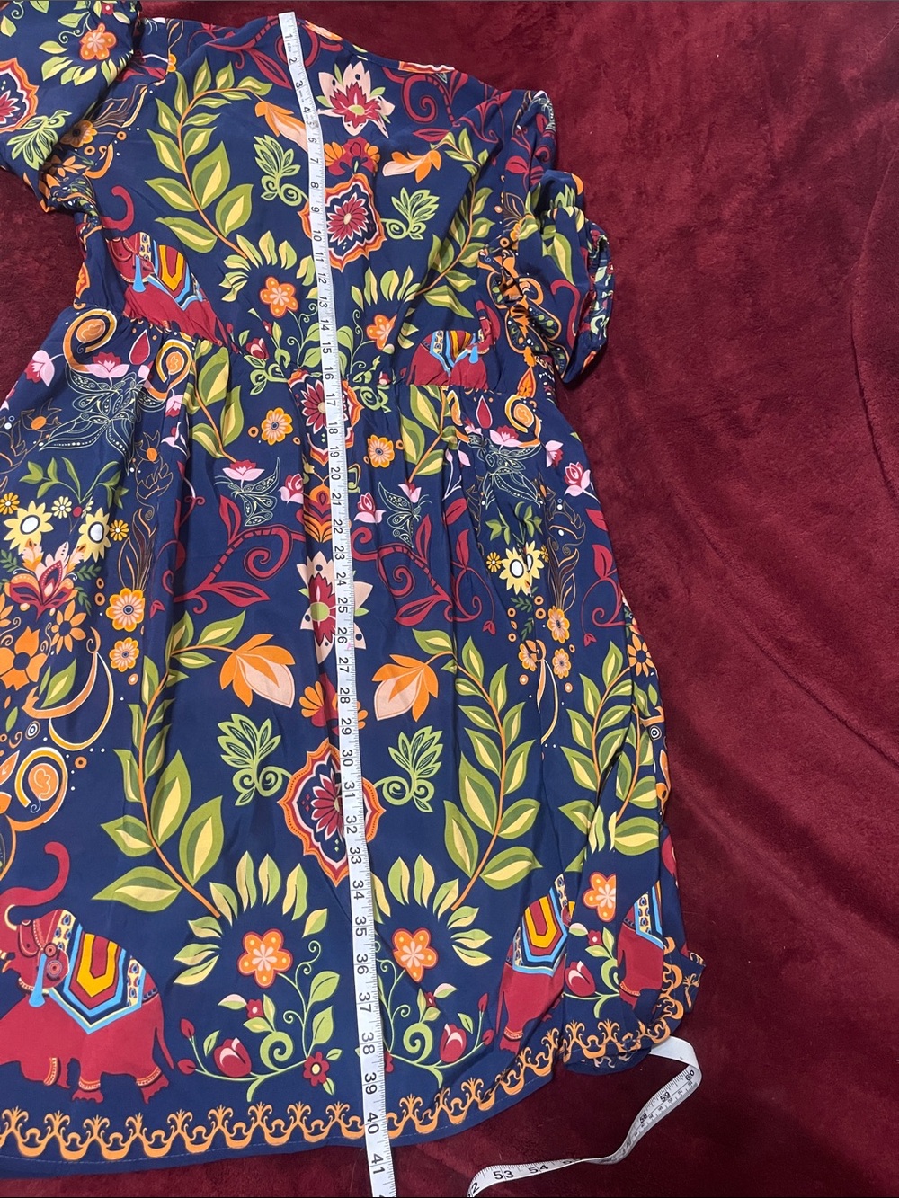 BloomChic Navy Floral V-Neck Dress with Multicolor Floral Print - Picture 9 of 10
